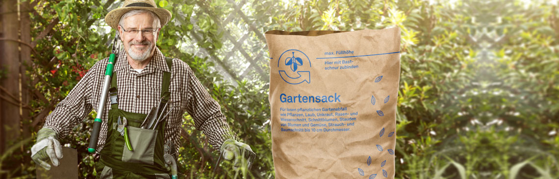 Keinen Platz mehr im Grüngutcontainer? Ein neuer Grüngutsack schafft Abhilfe.